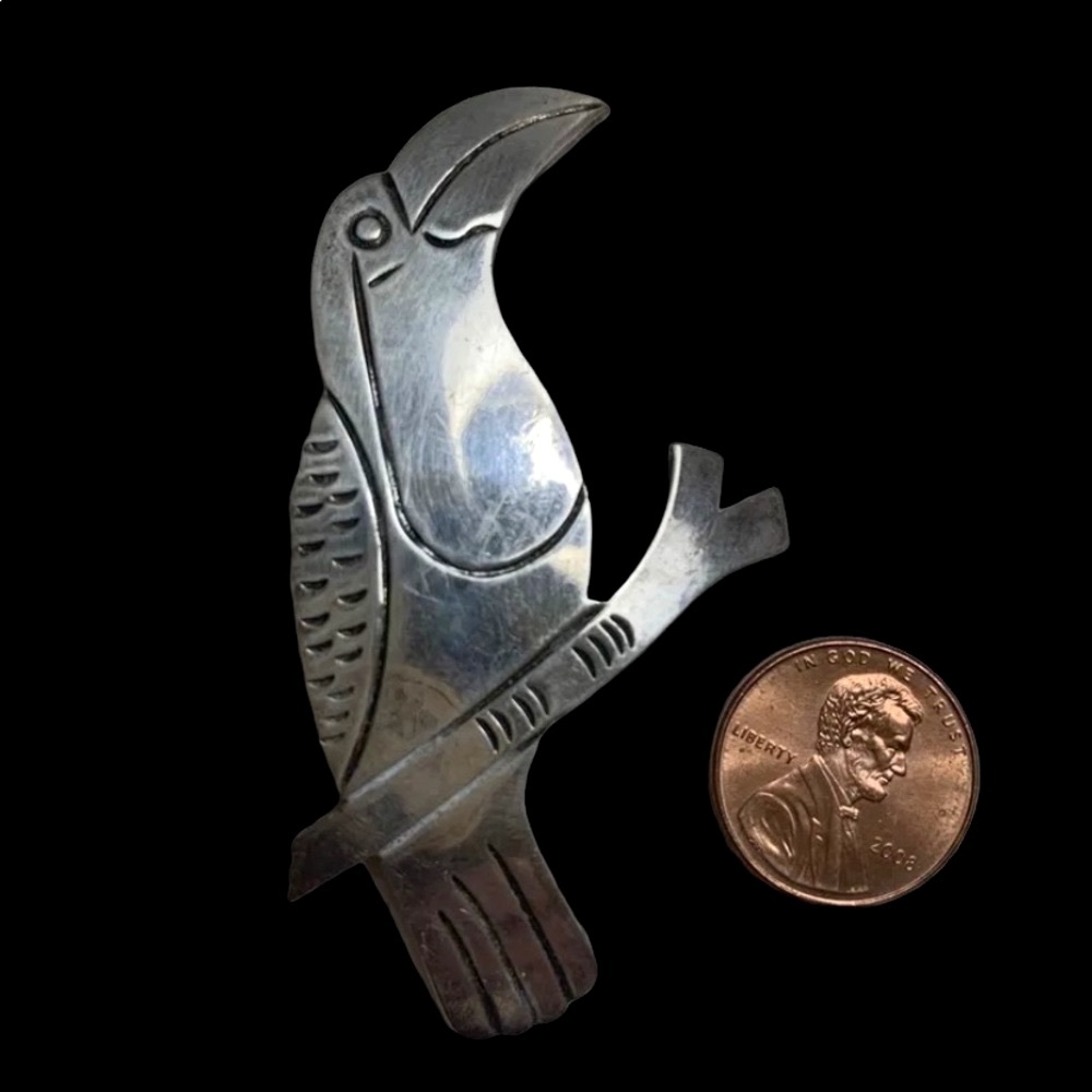 Mexico 925 Sterling Toucan Brooch.